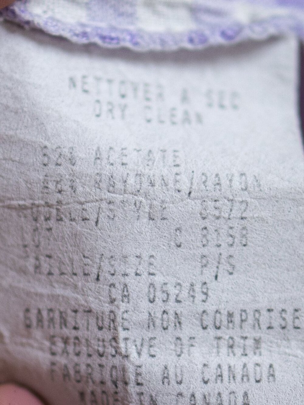 Vintage Lilac Gingham Maxi Dress Made in Canada - Picture 4 of 7